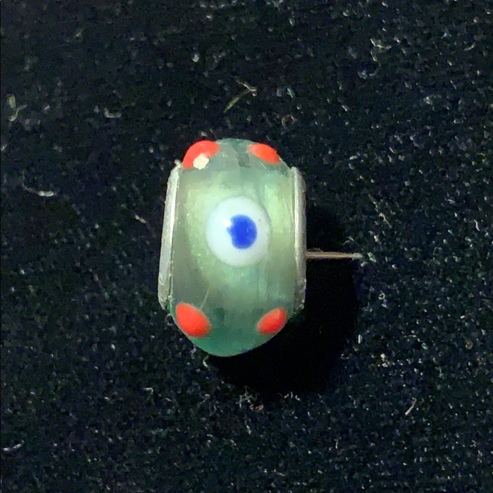 Sterling Silver Murano Glass Bead Vintage View 4